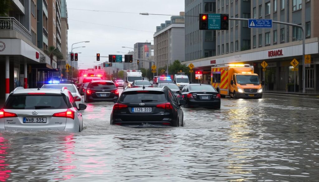 Hochwasser Verkehrsbehinderungen