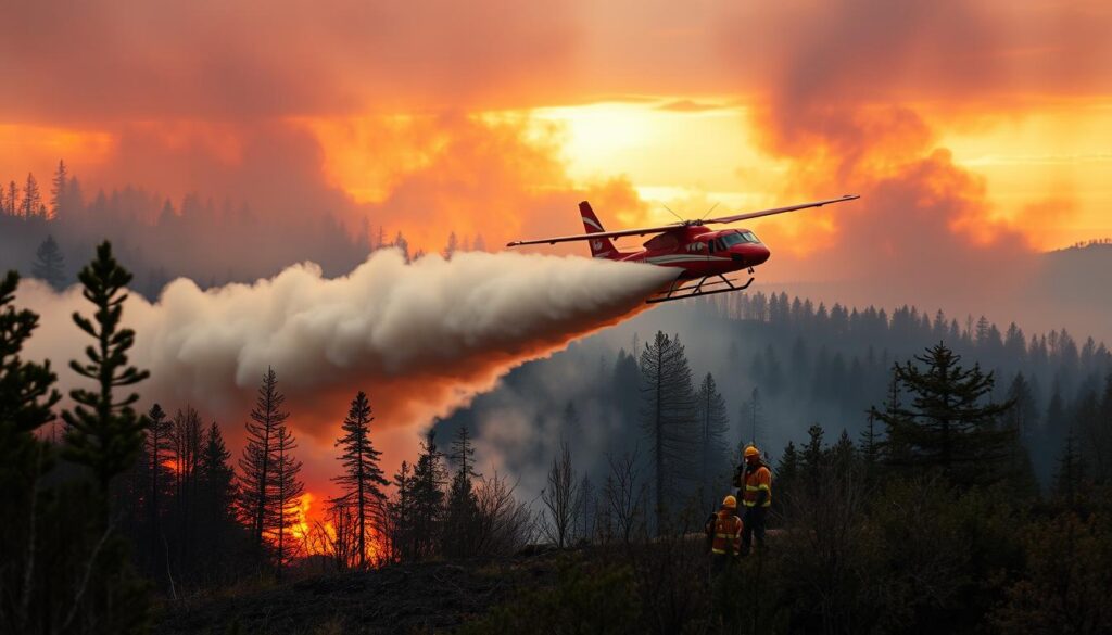 Löschflugzeuge im Einsatz bei Waldbränden