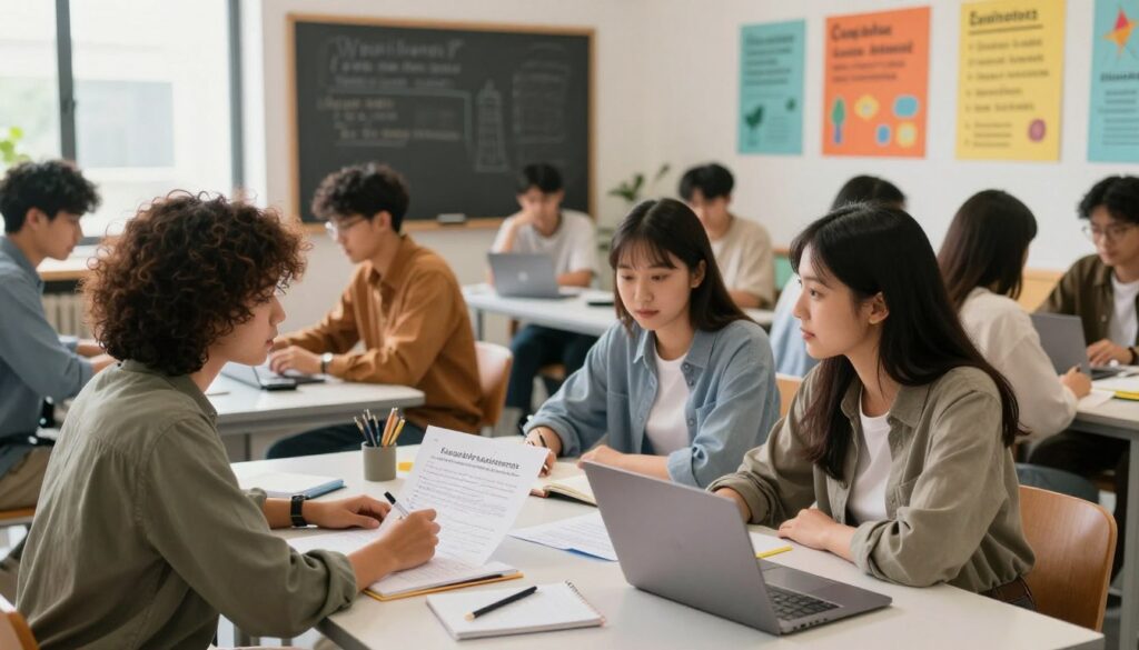 Schüler im Unterricht mit Fokus auf faire Leistungsbewertung